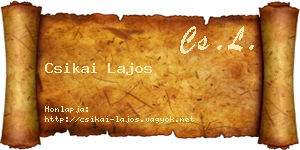 Csikai Lajos névjegykártya